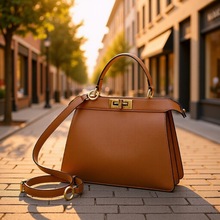 新款真皮女包头层牛皮小猫包御姐包大容量旋转扣斜挎包休闲手提包