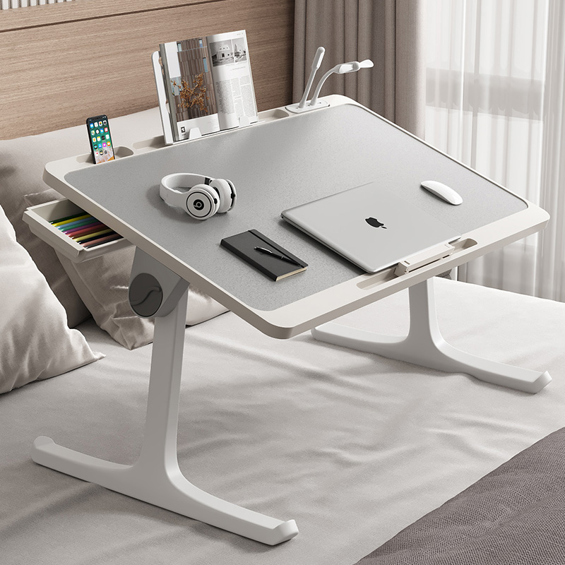Adjustable Folding Dormitory Student Desk, Small Table Board, Bed Desk, Study Computer Desk, Height-Adjustable Bed Table