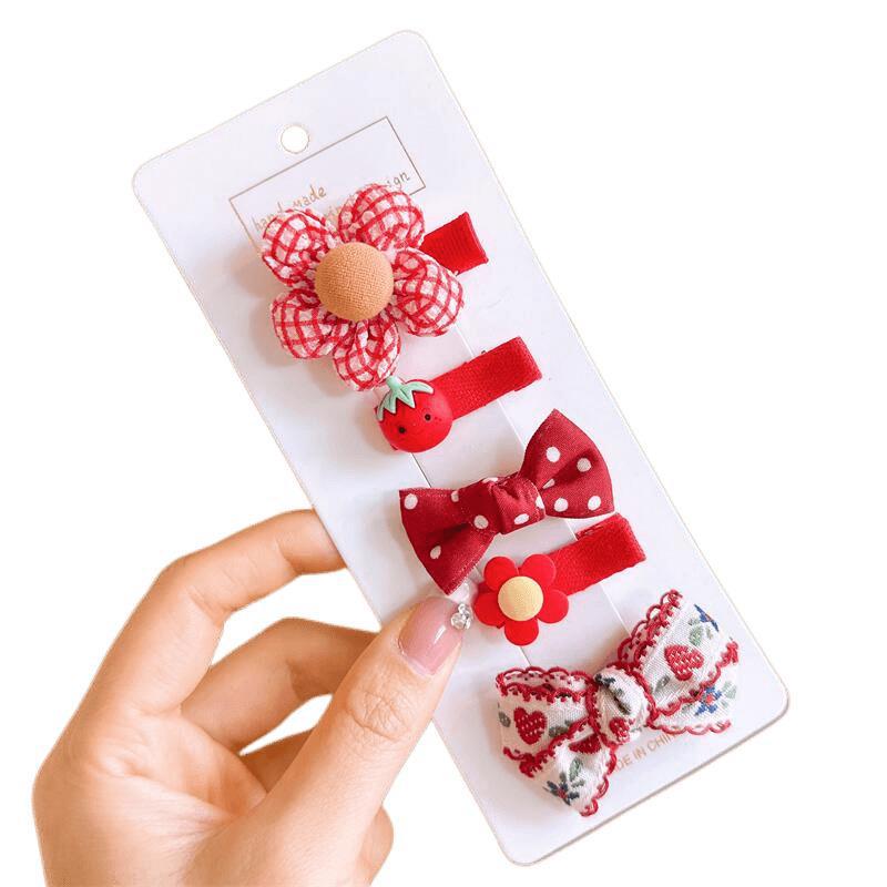 El volumen del cabello del bebé de la horquilla del bebé es pequeño clip de horquilla tocado de tela cubierta completa no daña el sudor clip de pelo accesorios para el cabello de los niños