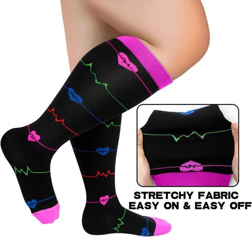 Plus size plus fat compression socks Amazon US vein second level elastic socks fat calf socks obesity socks