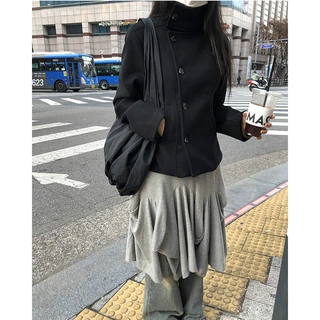 韩国chic气质 2025年冬季新款韩版 修身显瘦 加棉毛呢保暖外套女