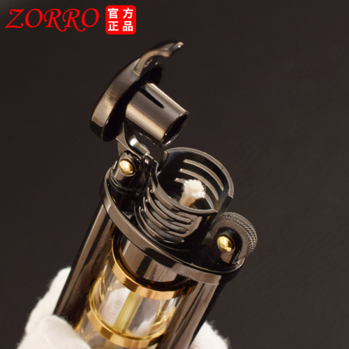 Zorro kerosene lighter 652 transparent oil tank creative vintage retro grinding wheel pendant metal lighter wholesale