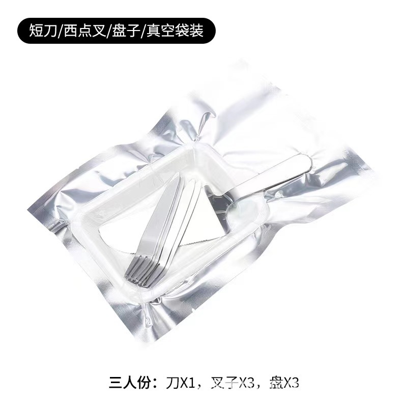 C 스테인레스 스틸 플레이트 5개 포크 5개 칼 1개