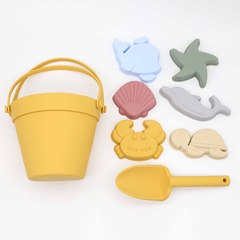 新型ビーチ手提げバケツ子供玩具シャベル海洋シリーズ水遊び親子掘削砂シリコンビーチ玩具セット
