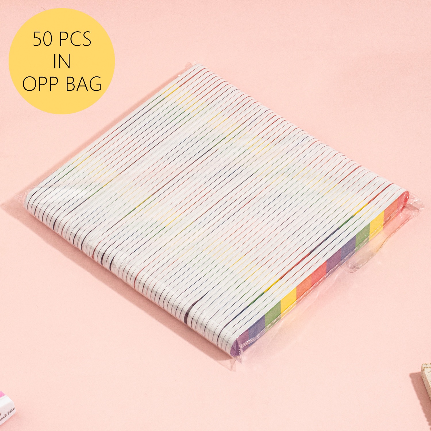 Estilo explosivo verano nuevo estilo arcoíris lima de uñas moda lindo papel de lija pulido tira de frotar lima EVA transfronteriza exclusiva