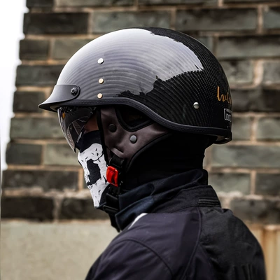 Helmet, Scooter Riding Helmet, Motosiklet kaskı (dəbilqə) - 112-carbon-fiber-brilliant-black-m