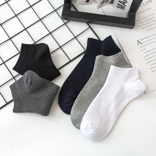 Socks Men's Short Socks Autumn Combed Cotton Men's Boat Socks Solid Color Double Needle Cotton Socks Breathable Deodorant Shallow Mouth Men's Socks Wholesale
