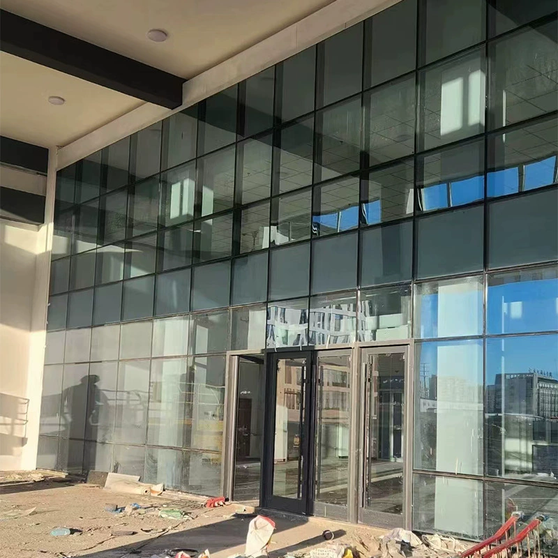 Foshan glass curtain wall processing hotel office building fully hidden frame aluminum alloy insulating glass curtain wall