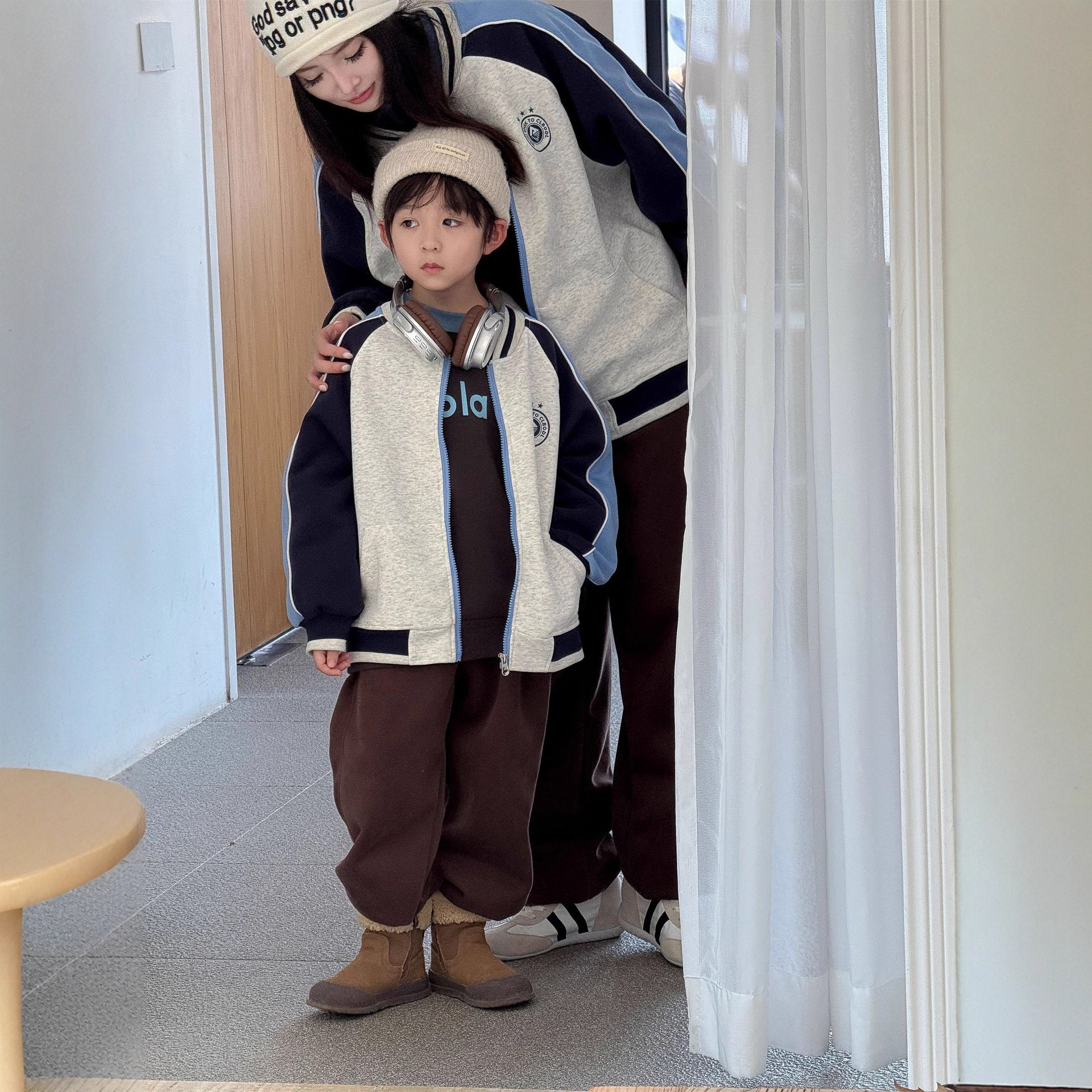 2026男童女童新款秋季外贸拼色字母单层棒球服外套儿童拼色运动