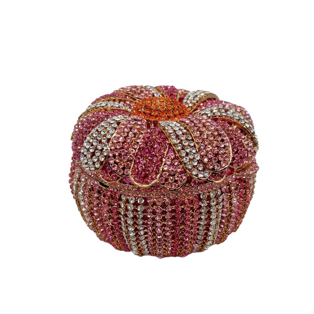 Bolsa de embrague transfronteriza con diamantes huecos caja de canasta de flores bolsas de cena cheongsam vestido de lujo bolsas de mano de banquete duro