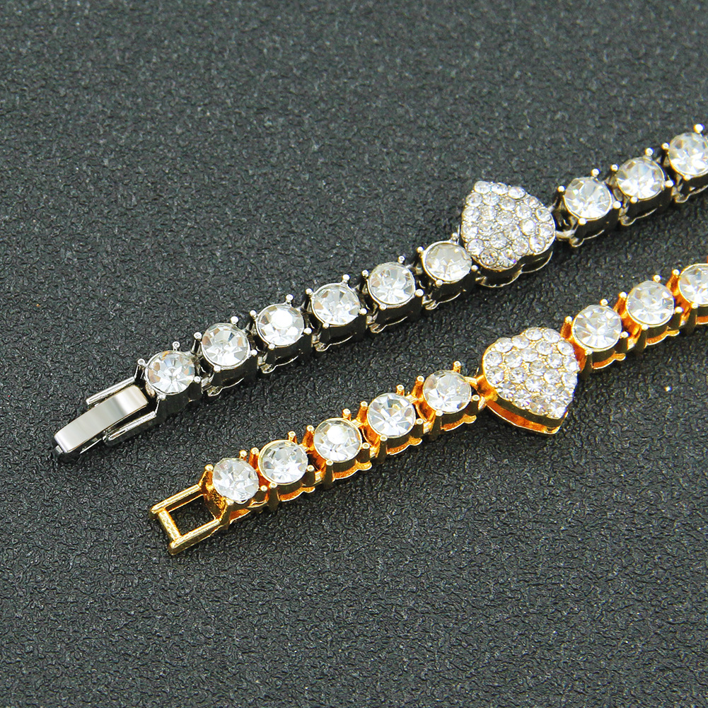 Hip-Hop Heart Shape Alloy Patchwork Unisex Necklace 1 Piece