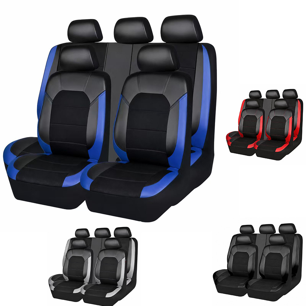 Cross-border foreign trade European and Russian best-selling leather mesh fabric car seat covers, universal breathable full-cover