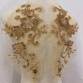 新品金色立体朵花 绣禾汉服礼服腰带腰封DIY花朵服装辅料刺绣花边