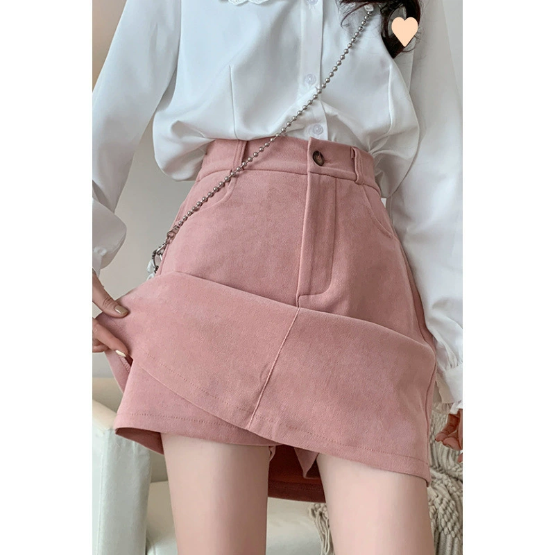 Женские короткие брюки-кюлоты из двух частей, весна-осень 2025, новая утягивающая юбка с высокой талией, открытая юбка с начесом