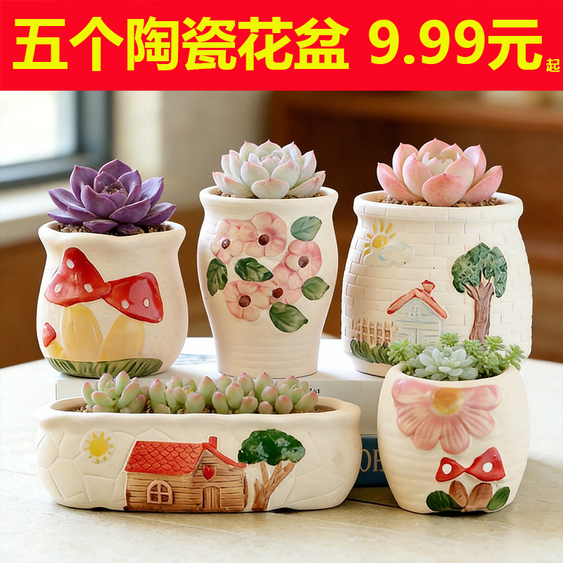 Dropshipping Ceramic Succulent Flower Pots, Rustic Creative Garden Plant Pots, Various Sizes and Diameters Wholesale Dropshipping Ceramic Succulent Flower Pots, Rustic Creative Garden Plant Pots, Various Sizes and Diameters Wholesale