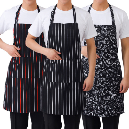 Chef's Apron Hotel Restaurant Canteen Workwear Apron Coffee Shop Dining Restaurant Male and Female Neck Apron Wholesale