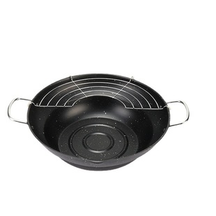 Japanese-style tempura Fryer household maifan Stone non-stick pan extra large wide mouth fuel-saving pan with oil filter rack