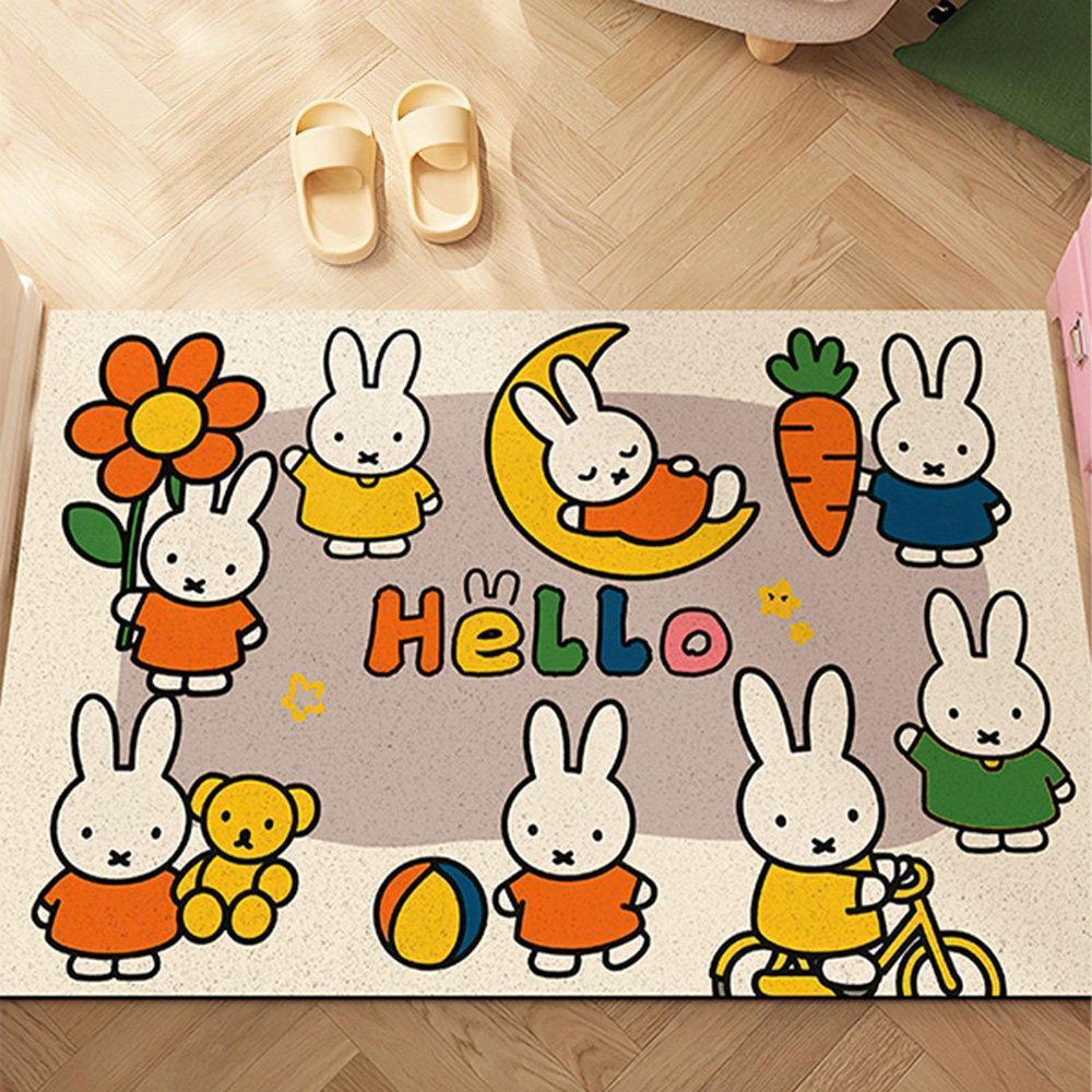 Cute cartoon entrance door mat for home use, non-slip, dirt-resistant, wear-resistant, can be cut to size, PVC carpet