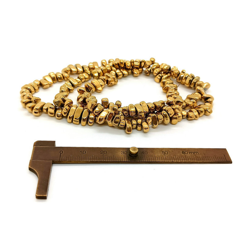 5-8mm grava negro hiel piedra chapado en oro color-Retención de perlas sueltas DIY pulsera collar oído joyería espaciador Accesorios