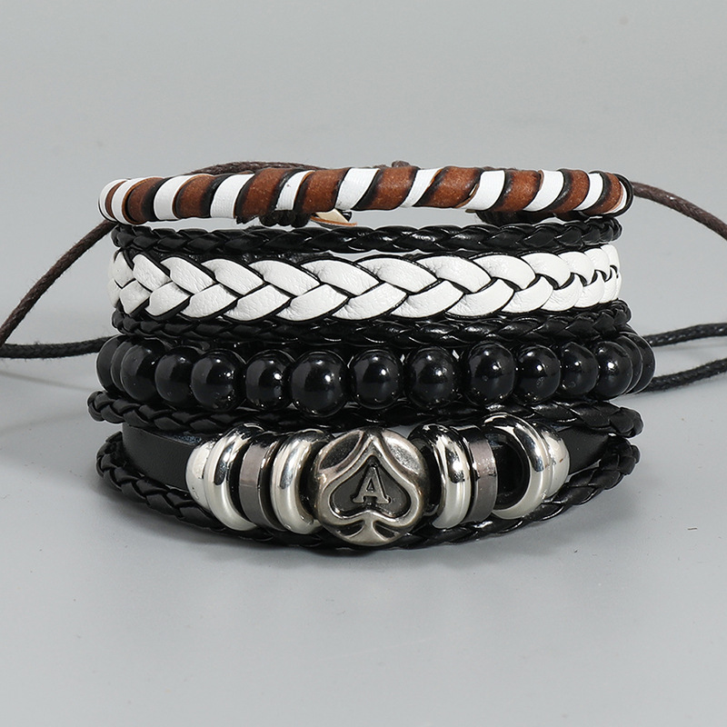 Fashion Geometric Pu Leather Alloy Plastic Plating Unisex Bracelets 1 Set