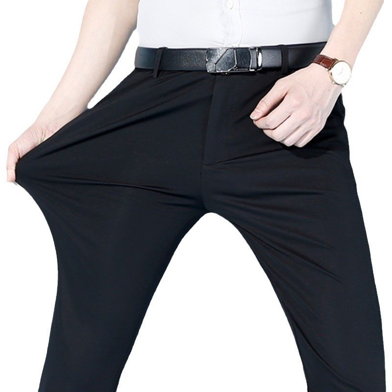 Una pieza de pantalones de hombre de alta elasticidad clase B comercio electrónico en el extranjero comercio electrónico de mediana edad y ancianos pantalones casuales de negocios pantalones papá image 1