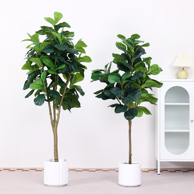 北歐仿真植物落地仿真綠植盆栽橡皮樹商場造景擺件裝飾落地琴葉榕