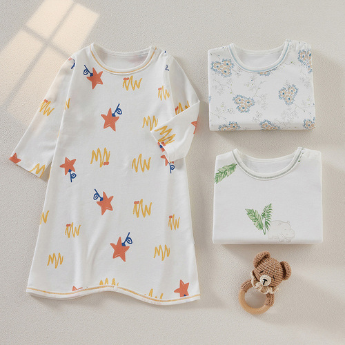 Baby Sleepwear Four Seasons Thin Boys' Pajamas Newborn Onesie Home Air Conditioning Suit Girls' Baby Sleep Dress Anti-kick Blanket 