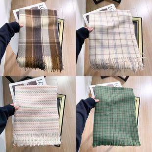 New British-Style Houndstooth Plaid Scarf, Korean Version, Imitation Cashmere Women's Plaid Scarf, Winter Shawl and Neck Warmer Wholesale