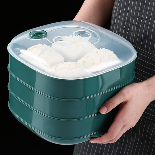Microwave oven steamer office meal steamed buns heating plastic steamer container steamer cloth multi-layer steaming box