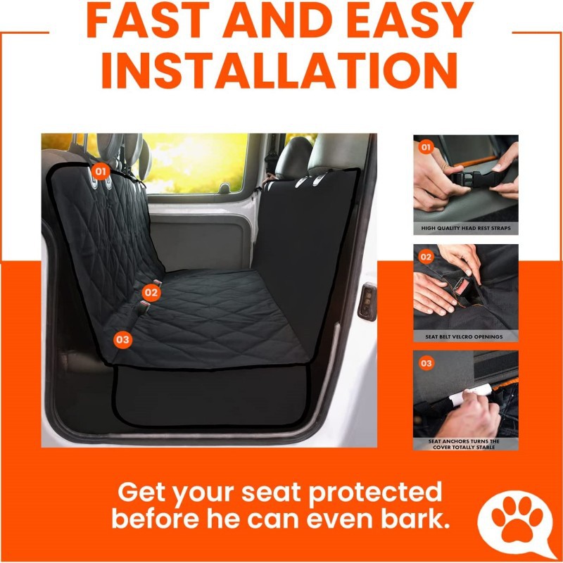 Alfombra impermeable para coche con mascotas｜Tela Oxford｜Protección asiento trasero｜Venta transfronteriza