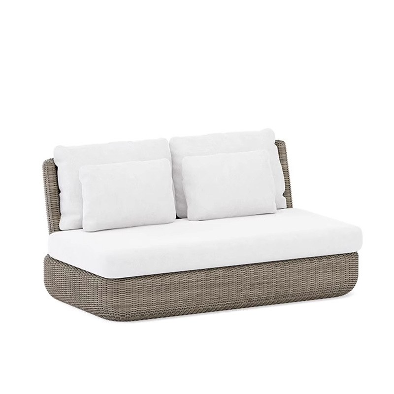 Sofá de caña simple al aire libre combinación de patio balcón silla de caña jardín al aire libre redonda muebles de caña villa impermeable