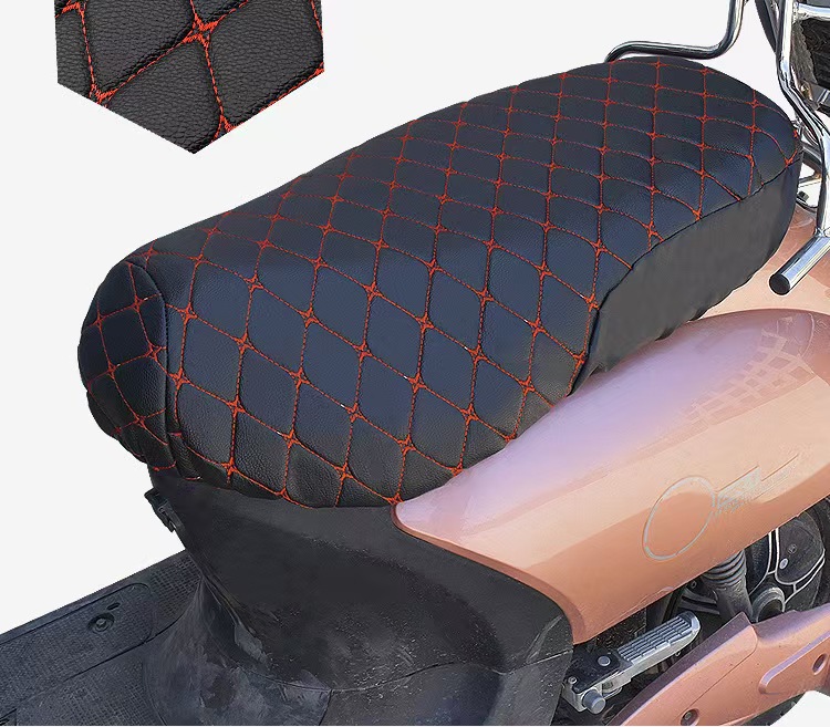 Quilted embroidered electric motorcycle seat cover, cross-border labeling, Temu labeling, AliExpress labeling, black, brown, coffee-colored quilted embroidered seat cover