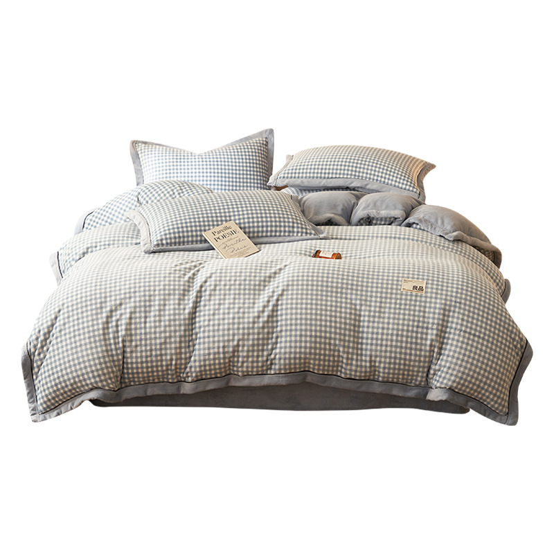 Cama de terciopelo de leche de invierno de terciopelo de coral doble cara sábanas de franela colcha de cama de terciopelo de bebé set de tres partes