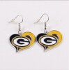 Retro earrings, football pendant, American style