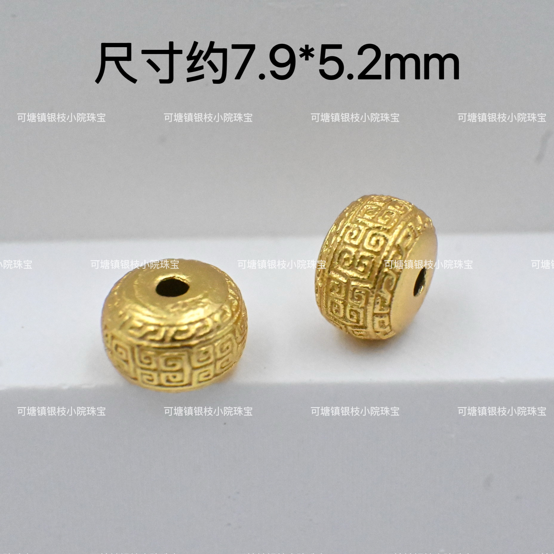 full body s925 silver plating 24K pendant through hole diy beaded beaded bracelet necklace material lucky gourd accessories