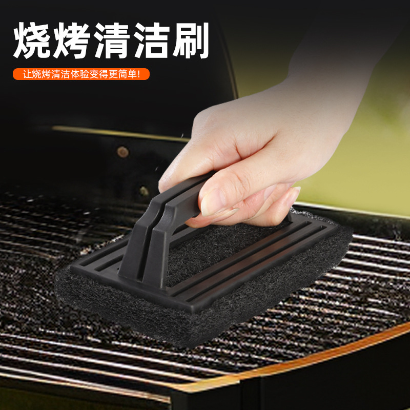 Bbq Grill Brush Sink Brush Pp Handle Sponge Polyester Scouring Pad Tool Brush Eco-Friendly Polyester Brush Head