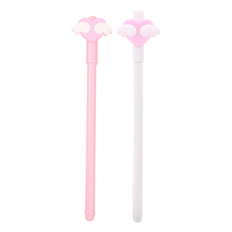 Directo de fábrica alas de Ángel pluma de gel lindo estudiante de dibujos animados amor agua pluma de aprendizaje Oficina papelería firma pluma