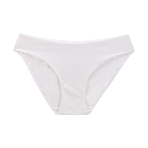 New style seamless women's underwear, simple solid color, thin, breathable and comfortable crotch pure cotton mid-waist briefs