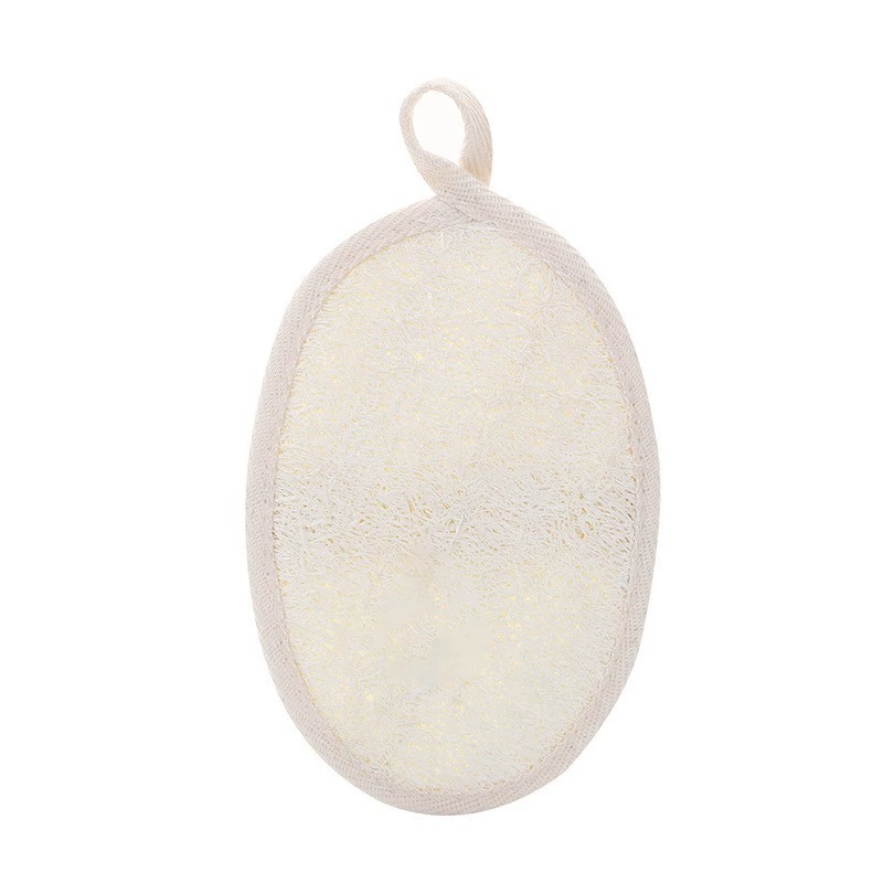 Loofah Bath Sponge (Natural), Cotton‑Linen & Loofah, Multiple Sizes 8×8–12×12 cm