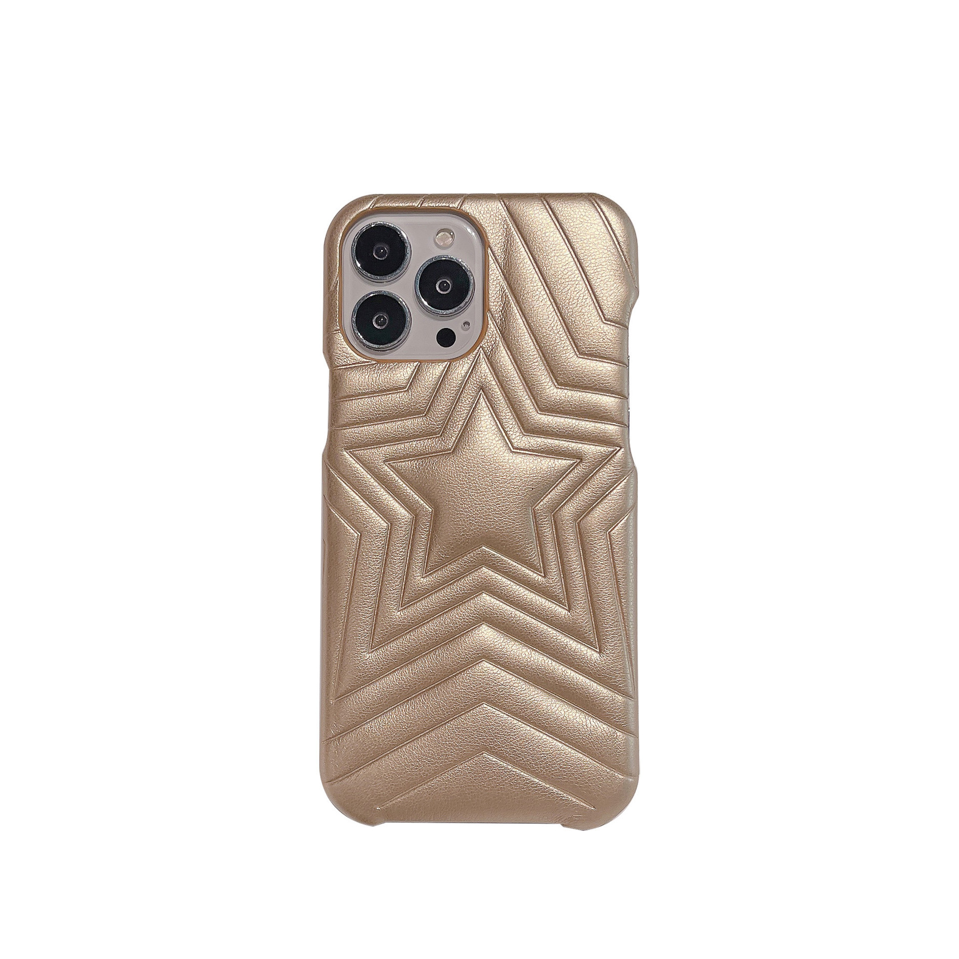 Estuche para teléfono móvil Apple 14pro de cuero IPhone15ProMax de piel de parche de estrella para IP13/12/11 duro 15p