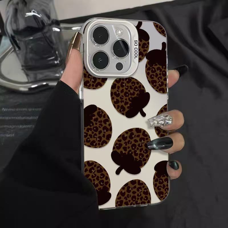 Pantalla completa con estampado de leopardo de fresa para iPhone 16 funda para teléfono móvil Apple 15promax/14 nuevo 13pro12 Europa y América