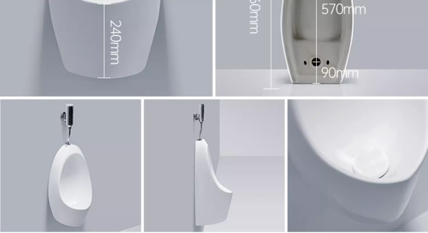 Integrated automatic sensor urinal for men, wall-mounted ceramic urinal, wall-mounted urinal, floor-standing urinal pool undefined