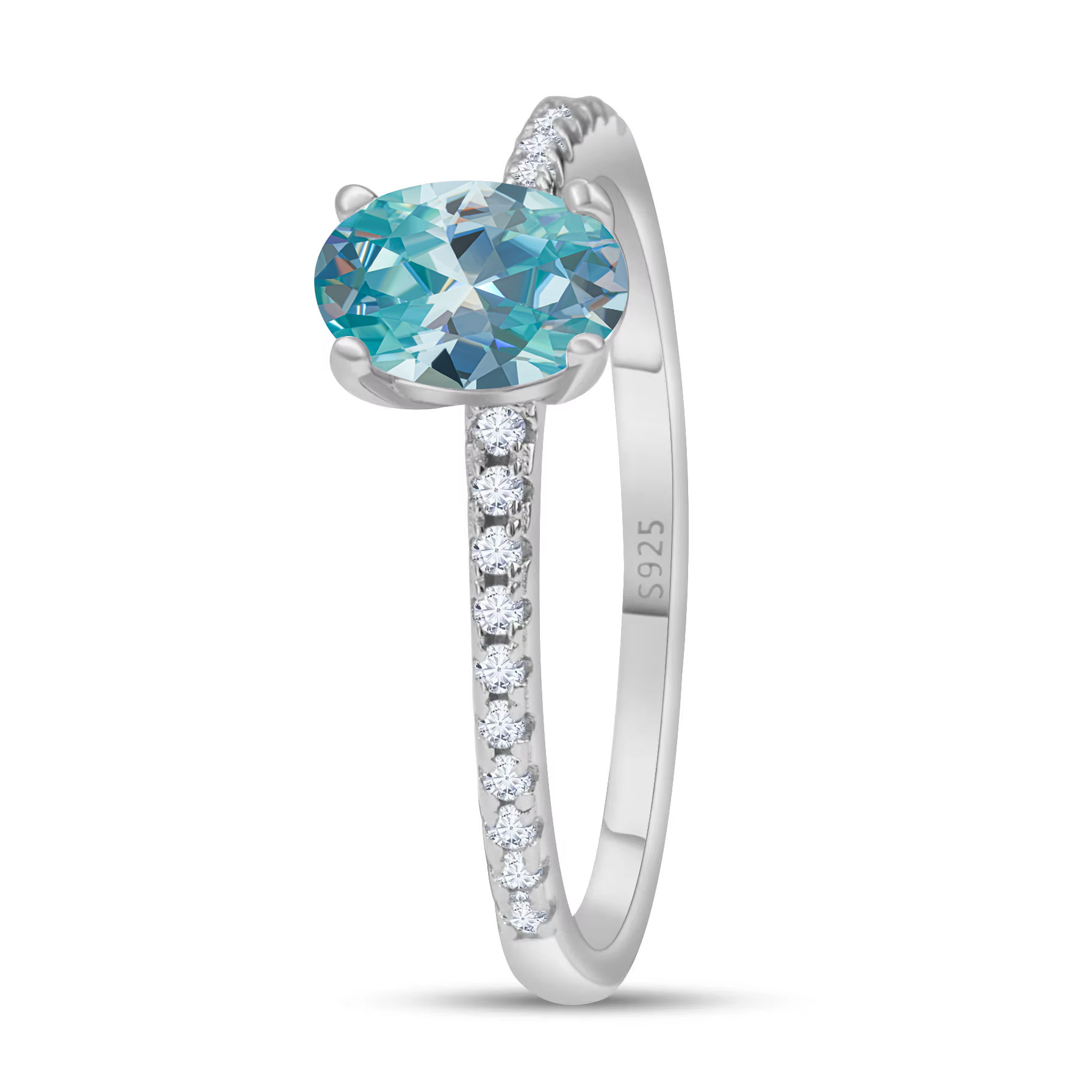 Anillo de piedra de morsanita de huevo de huevo de micrométrico al por mayor estilo europeo y americano con bolígrafo de prueba de diamantes para soportar un cabello