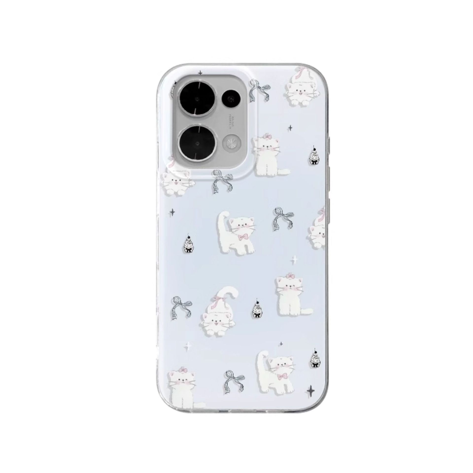 Una sola capa de helado para gatos para iPhone17Pomax Apple 16PR caso de teléfono 15 nuevo 13 dibujos animados 12