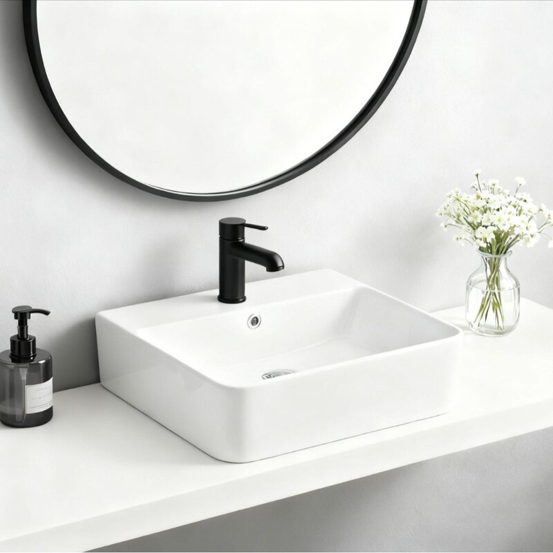 Rectangular Countertop Basin Household Ceramic Wash Basin Bathroom Bathroom Wash Basin Balcony Laundry Sink Basin Wholesale