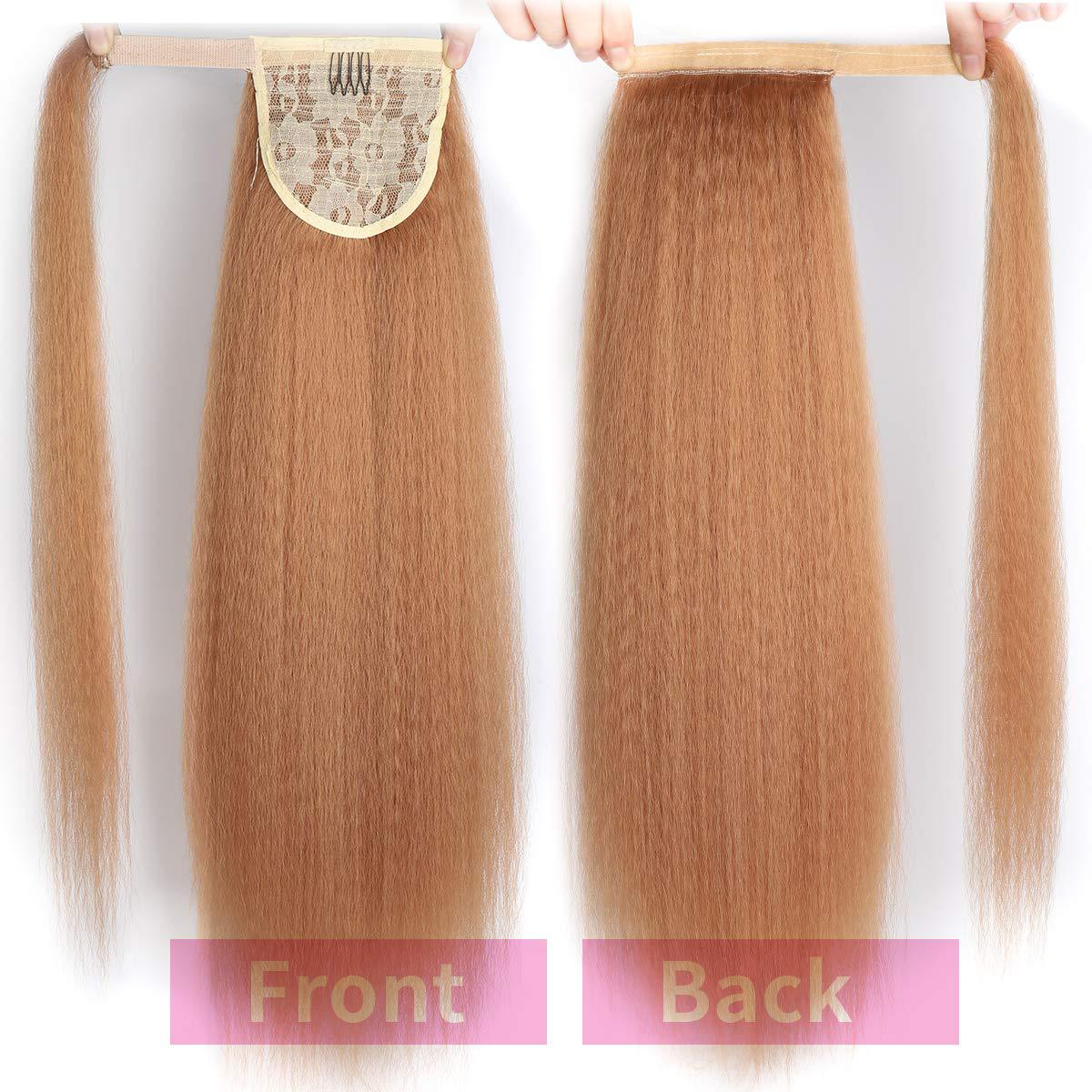Perruque transfrontalière en fibre chimique, soie haute température, yaki, crépue droite, queue de cheval Velcro de 22 pouces, vente en gros_voghion.com