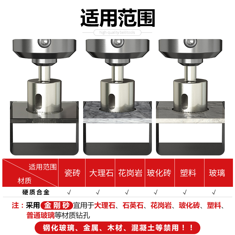 Abridor de vidrio 6mm mármol cerámico vidriado especial ladrillo de vidrio taladro de linterna perforador broca