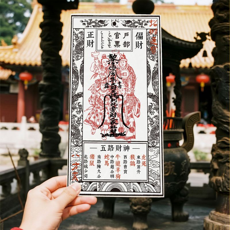 道家道观招财进宝文创小礼品钱母卡片赵公明财神五路财神手机贴纸|undefined