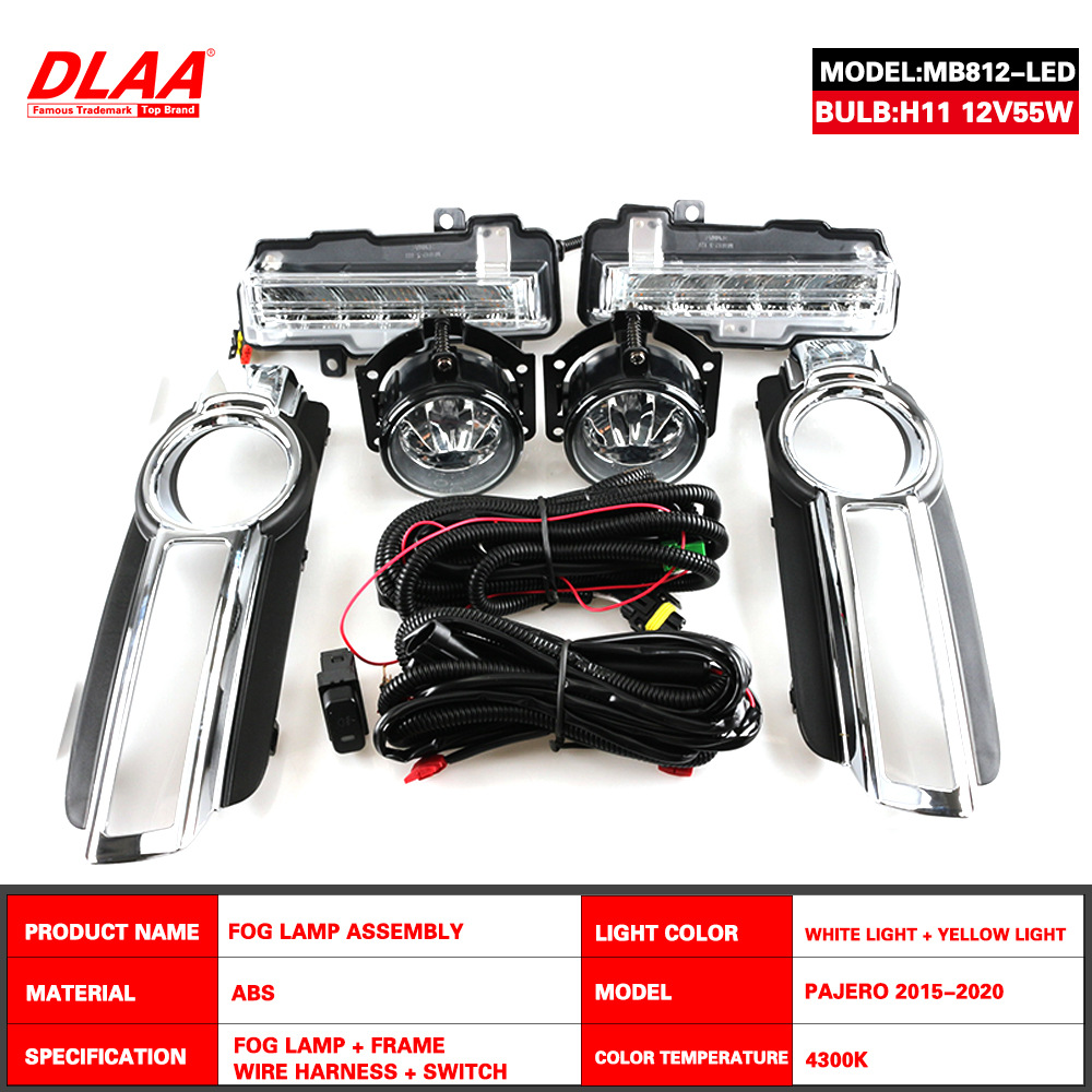 Aplicable 15 16 17 18 19 años Pajero conjunto de lámpara de niebla delantera V93V97 lámpara de barra LED luz diurna