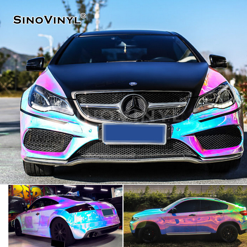 Carlake colorido Arco Iris galvanoplastia coche camaleón color cambiante película Cuerpo brillante pegatina modificación película ventas directas
